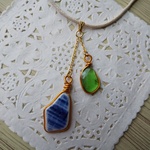 シーグラスとシー陶器のネックレス　