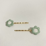 【お試し価格】ohana×green 刺繍 ヘアピン