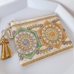 【再販1】インド刺繍のファスナーポーチ
