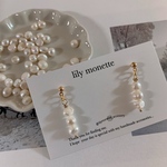 3蓮淡水パール　パールアクセサリー　パールピアス　パールイヤリング　ゴールドアクセサリー　ゴールドピアス　ブライダルアクセサリー　ビーズアクセサリー　ビーズピアス　ビーズイヤリング