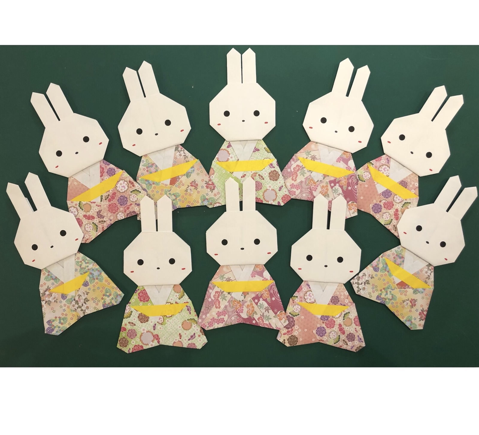 折り紙ハンドメイド 白うさぎ40個小 ふくろう40個