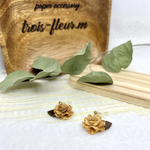 【木の紙で作る】 ミニ薔薇　part2 イヤリング・ピアス 誕生日  プレゼント　