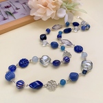 ◇ダークブルー✳︎クリアブルーのネックレス