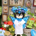 小人の花冠・「世界一美しい蝶」　オビツ11サイズ　布花