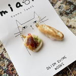 1点のみ✨ソースがけエビフライトースト🍤&ハムチーフランスパンサンドのピアス🥖✨（イヤリングはオプションにて変更可能）