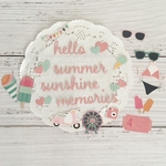 アルバムデコレーション素材　hello summer ピンク