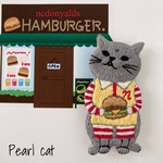 【再販】ニャクドニャルドな猫の刺繍ブローチ【ブリティッシュショートヘア】