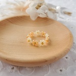 オレンジ×レモン×ゴールド お花のビーズリング 〔夏 指輪 アクセサリー〕