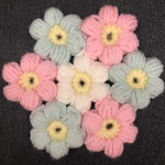 モリーの花✾ぷっくりお花がかわいいマルチマット✾パステルピンク&ミントグリーン