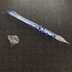 【訳あり ステンドグラス ブルークリア ガラスペン 】