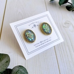 {sale}グレーの小花ガーリーピアス/イヤリング