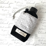 【保冷】無印良品のボトルにぴったり★洗える保冷袋　350mlのペットボトルもOK！　【Sleeping Rose　スリーピング・ローズ(ライトグレー)】 (リバティ生地使用)
