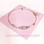 🌸Thanks100🌸［再販5］🌸桜ピンク🌸　ローズクォーツ　シングル　ワイヤー　ブレスレッド　#桜　ピンク　ブレスレッド　パステルカラー