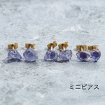 タンザナイト ミニピアス / イヤリング 原石 鉱物 天然石 アレルギー対応 パワーストーン (No.2174)