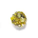 con Amarillo    Antique Silver Beads Reunion  涼感ビーズ刺繍ブローチ