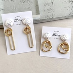 ピアス オーロラパールカボション×triple gold ピアス / イヤリング / チタンピアス / 樹脂ピアス / シンプル