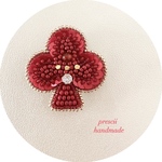 Club  クラブ　ビーズ刺繍ブローチ
