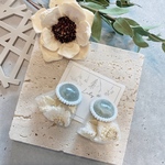 ◆1点もの◆ivory×Grayインド刺繍ピアス/イヤリング◆