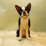 羊毛フェルト　犬　ボストンテリア