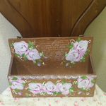 薔薇いっぱい♡木製レターラック♡トールペイント