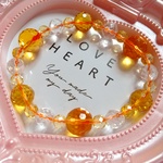 ハニーサンシャイン🍯☀️天然石ブレスレット💎お商売さん✨人気運❇️幸運🍀水晶/クリスタル/ハチミツ/イエロー/オレンジ