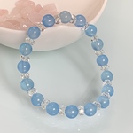 ブルーカルセドニー＊水晶(ボタンカット)