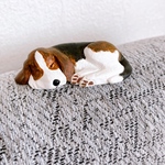 ミニチュア　犬　ビーグル　置物　粘土　フィギュア　