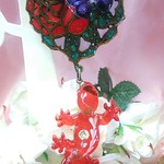 赤い蜥蜴の潜む薔薇/バッグチャーム