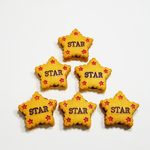6個セット　プラ・ポリ　デコパーツ【ビスケット】スター　約28ｘ8ｍｍ　半立体