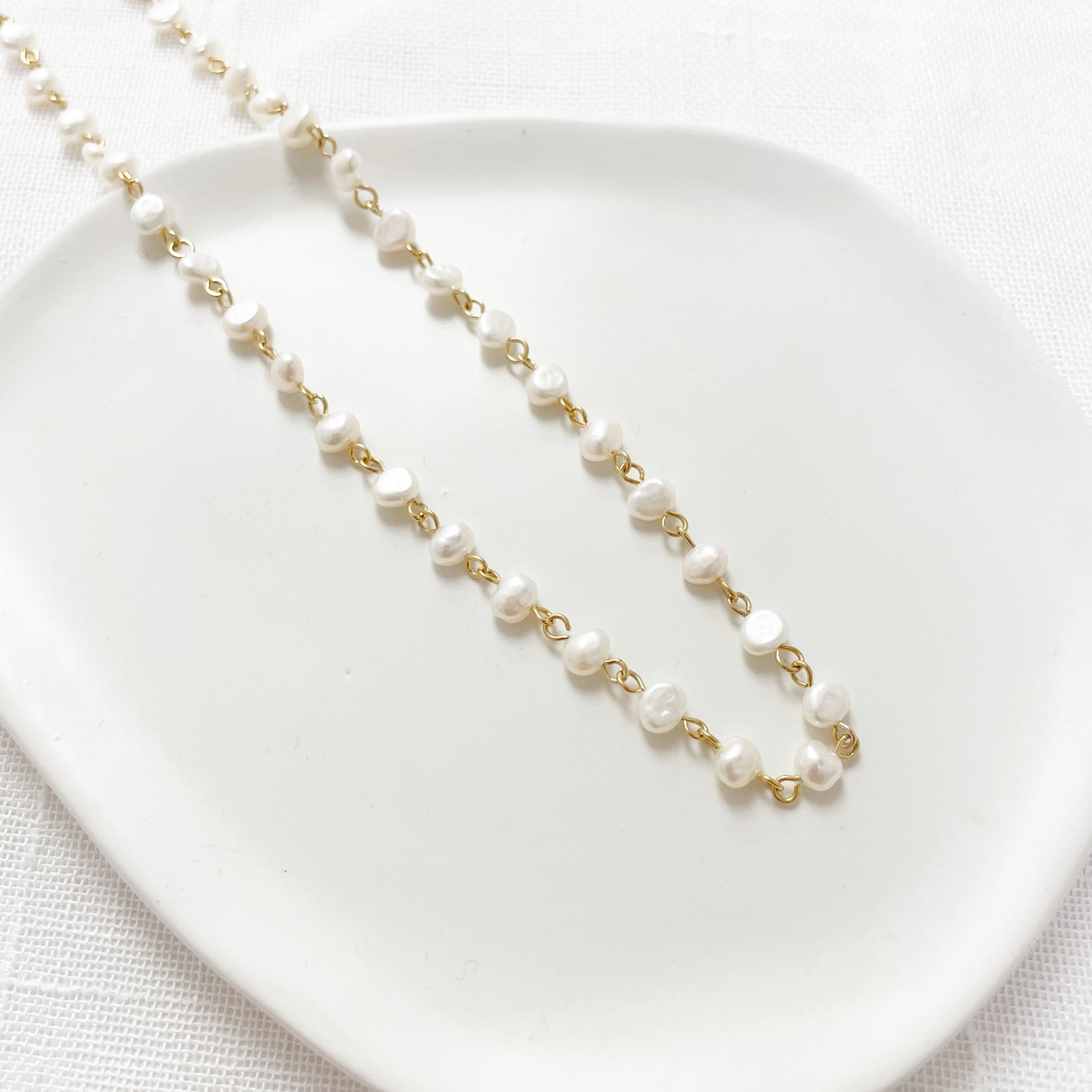 淡水パールチェーンネックレス/42cm/アジャスター5cmつき - LCPS