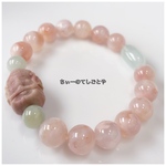 🆕1点限定‼︎ベビーガネーシャ入り！桜瑪瑙&グリーンアクアマリンブレスレット☆*:.｡. 