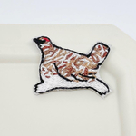 とっとこ雷鳥(ライチョウ)刺繍ブローチ(夏羽・夏毛)   ／itomici