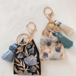 Blue Flower 刺繍リボンキーホルダー♡