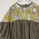 aliveとフレンチリネンのヨークギャザーワンピース