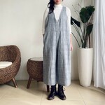 リネン素材♪ゆったりサロペットパンツ