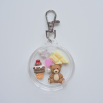 イニシャル shaka shaka key charm (くま チョコアイス チョコ  星 ハート パール スイーツ)