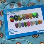【全サイズ入りネイルチップ】=No.22=🌈🌼☁️⭐️現品販売