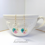 パステル色の押し花ピアス/イヤリング