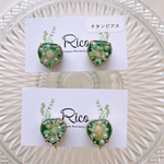 ▫️new▫️Rico 【ジュエリッテ】ハート グリーン　ピアス・イヤリング・樹脂ピアス