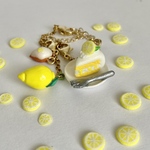 コロコロかわいいトリオ♪ミニチュアレモンケーキ*ストラップ／バッグチャーム