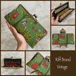 緑　森のゆかいな仲間たち　ゆったりサイズ　長財布　がま口