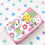 レトロアニマル❤︎ キャンディピンクの通帳も入るお財布 ＊ Honey Tune