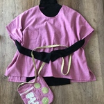＊新作＊ladies✳︎ZANSHI 先染めシャンブレーcotton100＊pink＊プルオーバー✳︎オールシーズン＊共布サコッシュ付き＊
