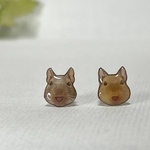 409.デグー（ブルー＆サンド）の一粒ピアス