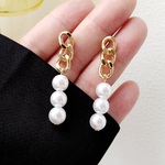 【S925ピアス】1ペア　チェーン＆3連パールピアス　揺れるピアス　S925ポスト