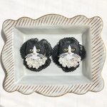❤️再販❤️シュールなお洒落猫のピアス　イヤリング　ブローチ　アンティーク　ブローチ　黒猫　レトロ　昭和レトロ　レトロポップ　アニマル　動物