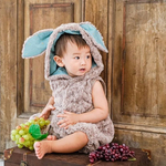 3 color 星降る森のフードロンパース 80〜85cm / クリスマス うさぎ ベビー 男の子 お月見 誕生日 出産祝い ギフト ペンギンのおしり
