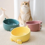 猫食器、陶磁器 [黄色・緑色・ピンク]