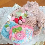 k様専用ページ・巾着ショルダーバッグ・かぎ針編みマスク・苺のバックチャーム4点セット