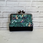 がま口親子財布＊ペアうさぎ口金・森で遊ぶうさぎたち